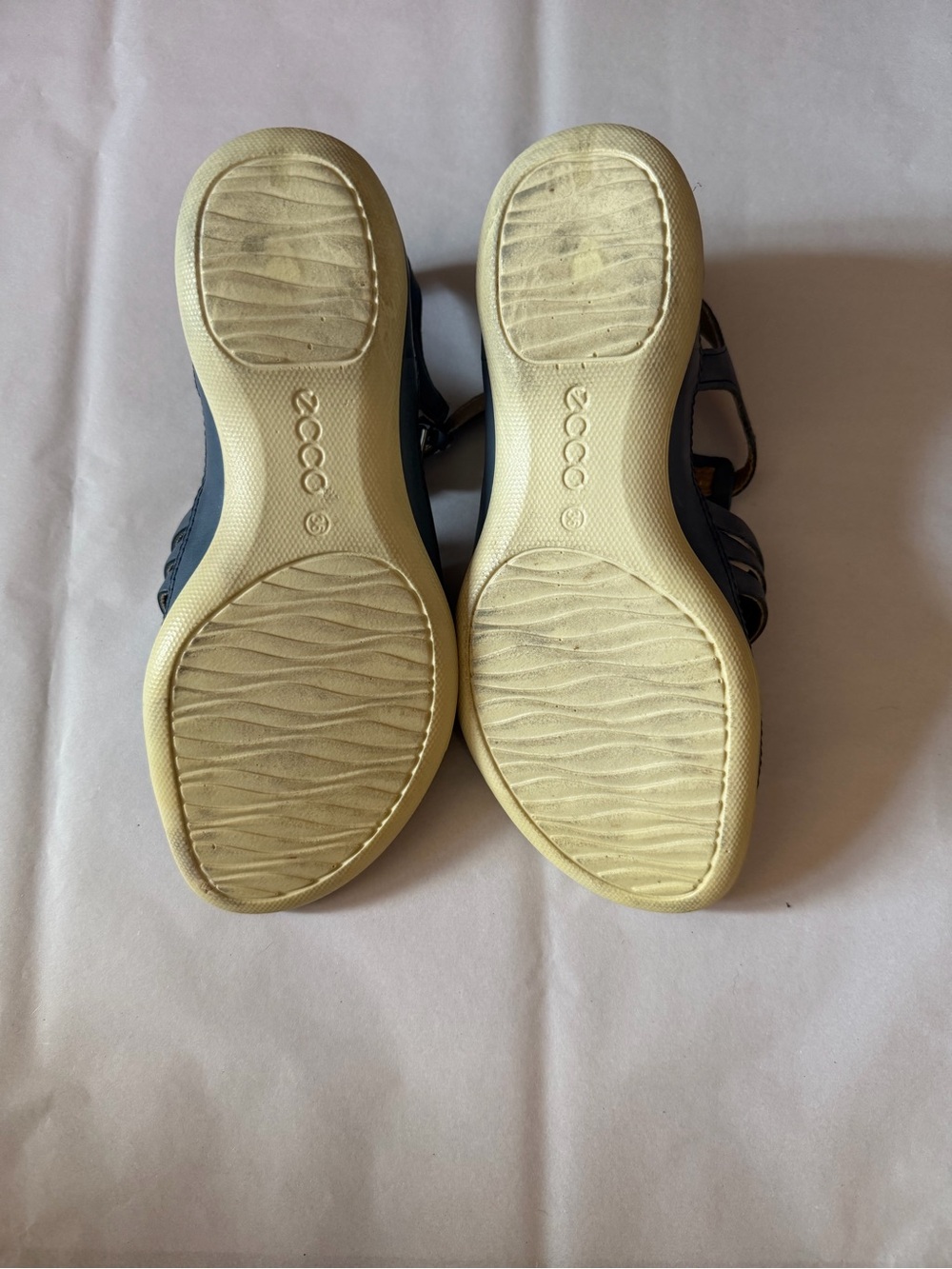 Ecco Kids Navy Blue Leather Fisherman Sandals - Picture 3 of 3